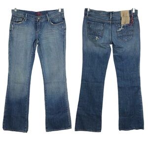Vintage Blue Cult #187 Weekender Flare MidRise Comfort Flare SIZE 28 Made in USA